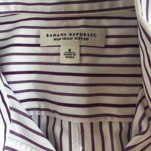 Cotton striped button down fitted cut shirt